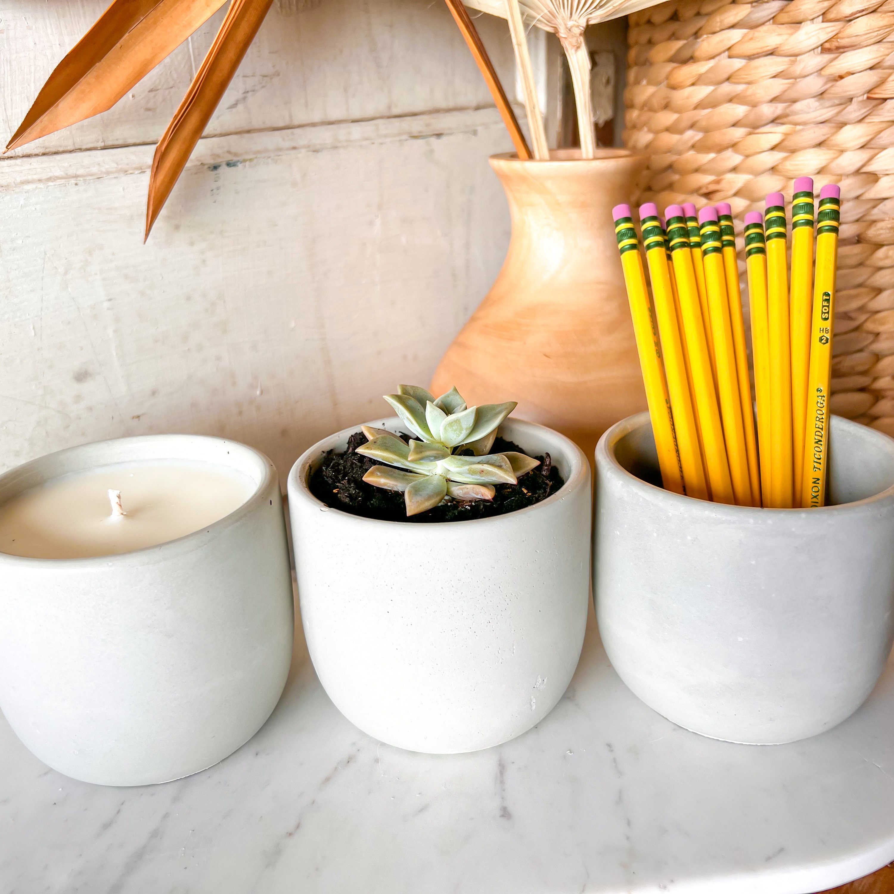 Small Concrete Jar Candle Concrete Candle Reusable Jar Soy Candle