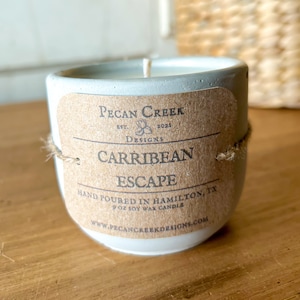 Small Concrete Jar Candle | Concrete Candle | Reusable Jar | Soy Candle | Handmade Concrete | Concrete Décor | Carribean Escape