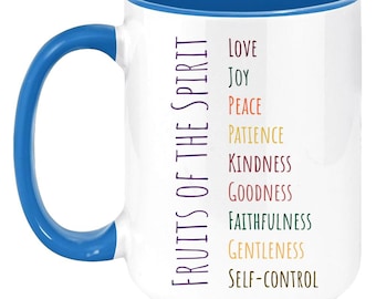 Fruits of the Spirit Coffee Mug | Christian Gift for Women and Men | Religious Gifts | Bible Study Gifts for Her
