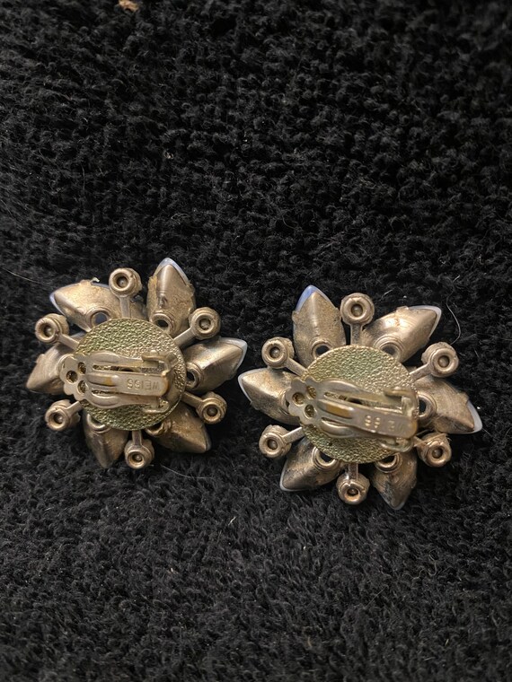 Albert Weiss Signed Earring Set, Vintage Blue Sto… - image 4