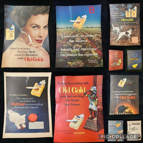 old cigarette slogans 1930s-1960s Old Gold Cigarette Magazine Advertisements