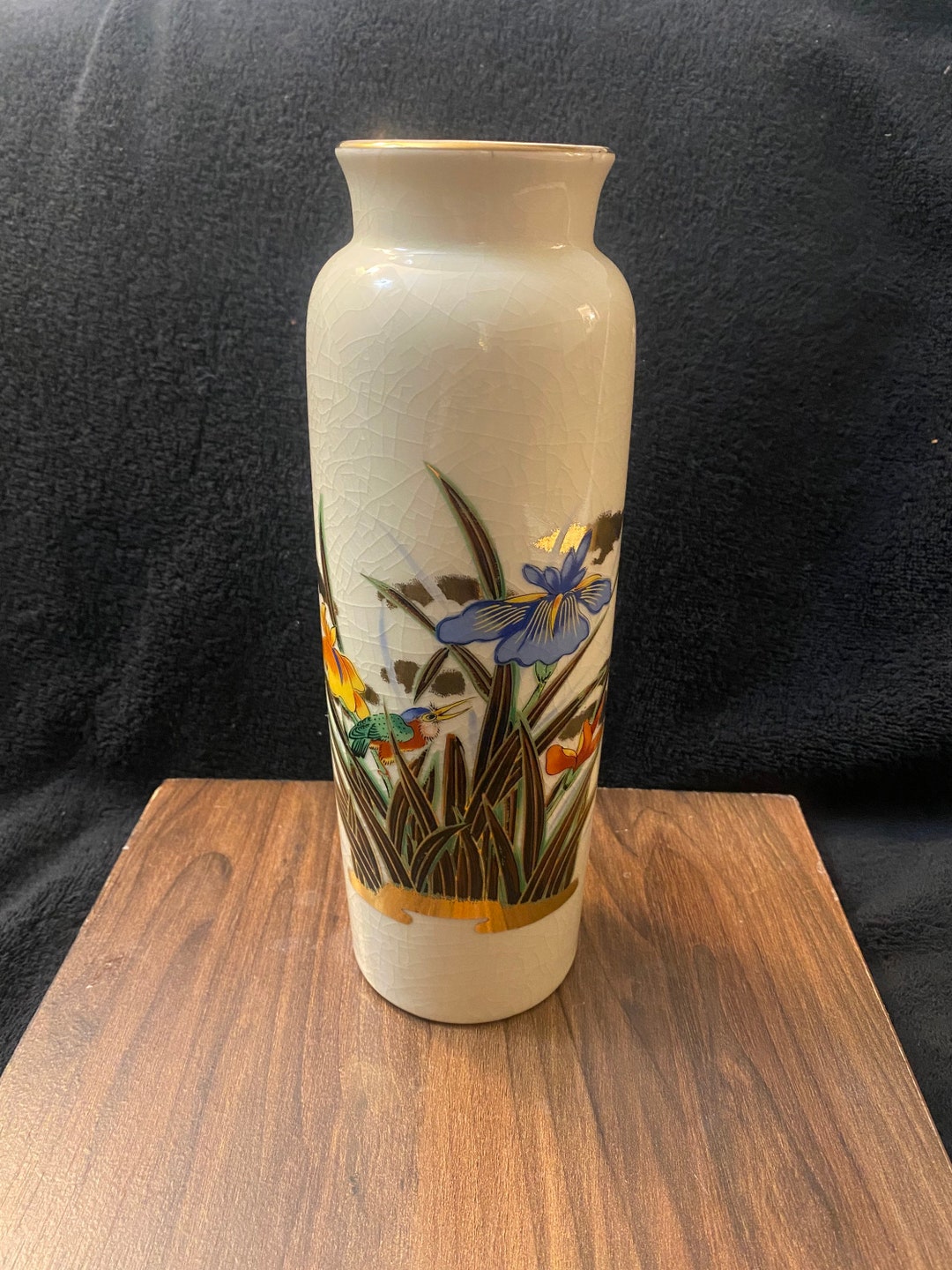 Mid-century Japanese Floral Vase 10” Signed - Etsy