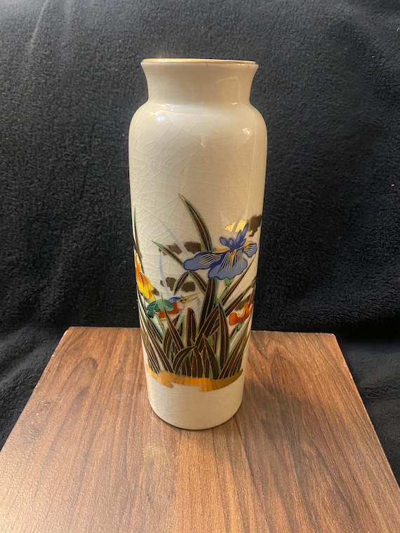 Mid-century Japanese Floral Vase 10” Signed - Etsy