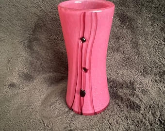 Pink Handmade Glass Art Vase