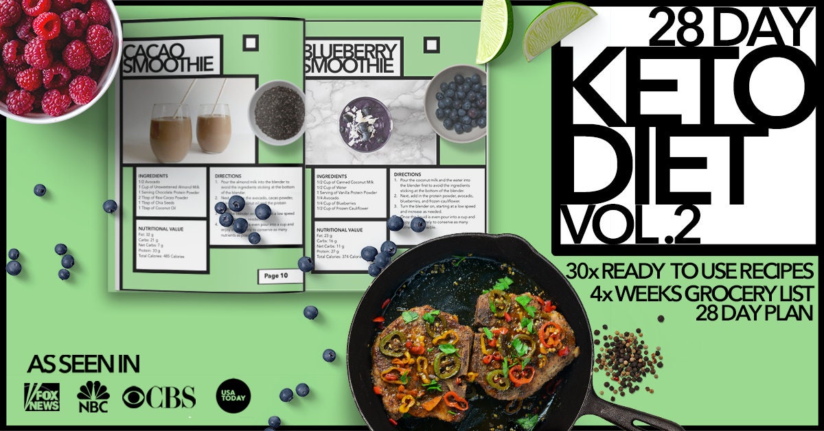28 Day Keto Diet Meal Plan and Recipe Guide Vol 2 - Etsy