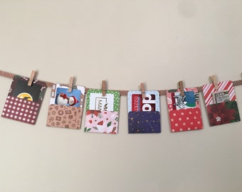 Gift card envelope, gift card holder, money envelope, Christmas favors