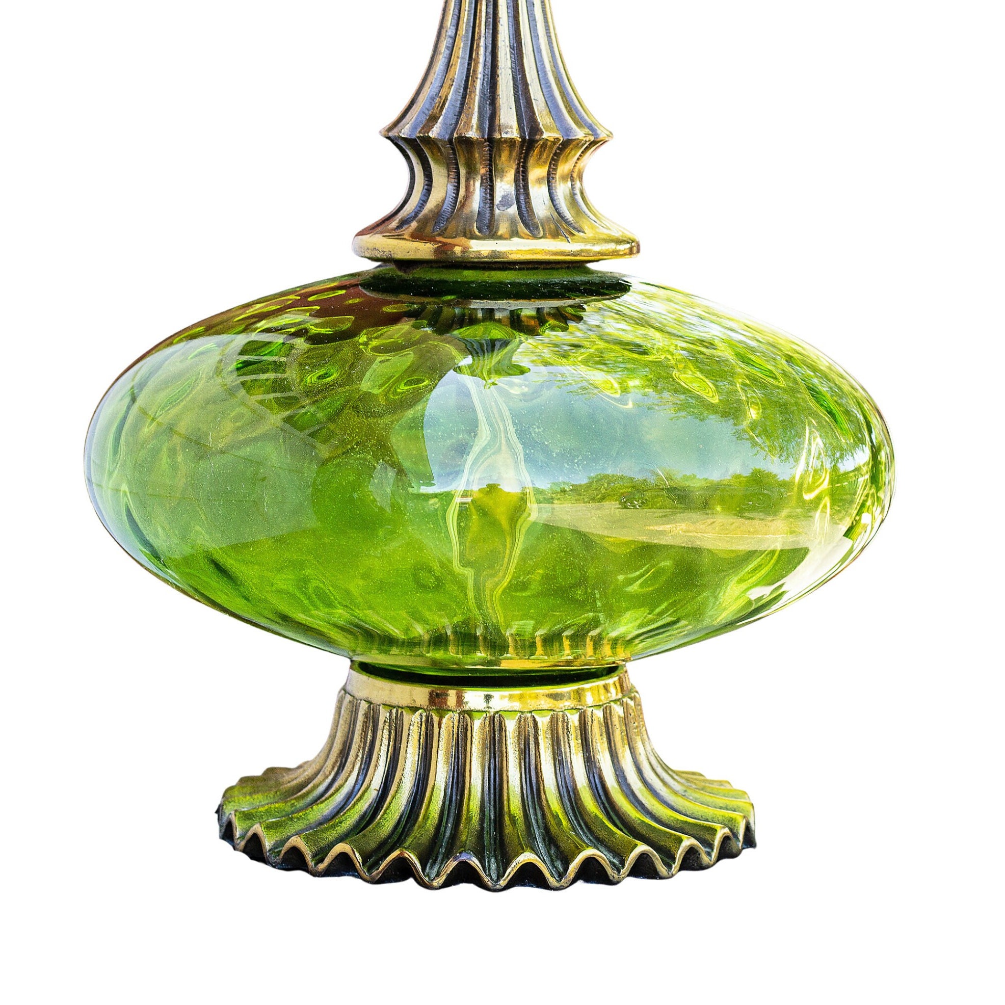 Vintage Bubble Glass Vase Vintage Bohemian Czech Inverted