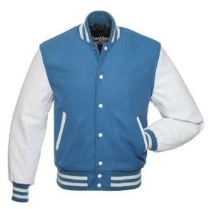 Men's Pelle Pelle Wool Varsity Jacket Light Blue | Chicago City Sports XL / Light Blue