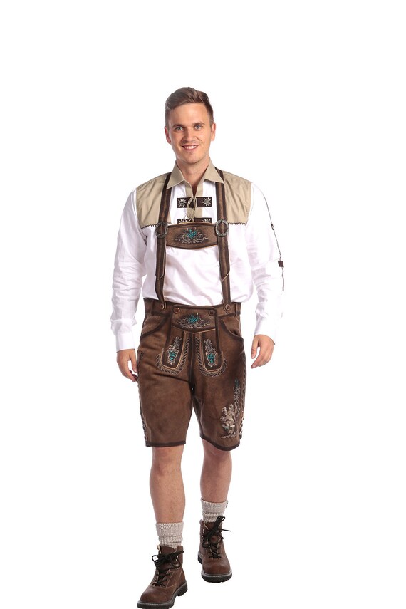 Men Authentic Suede Leather German Lederhosen Traditional - Etsy