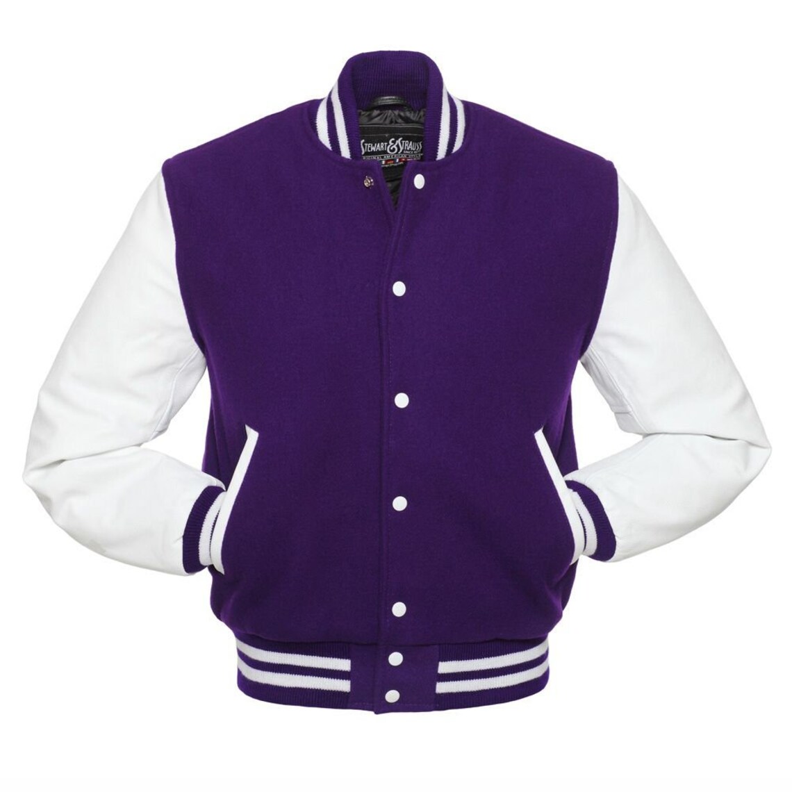 New Varsity Letterman Baseball in Purple Wool and White - Etsy