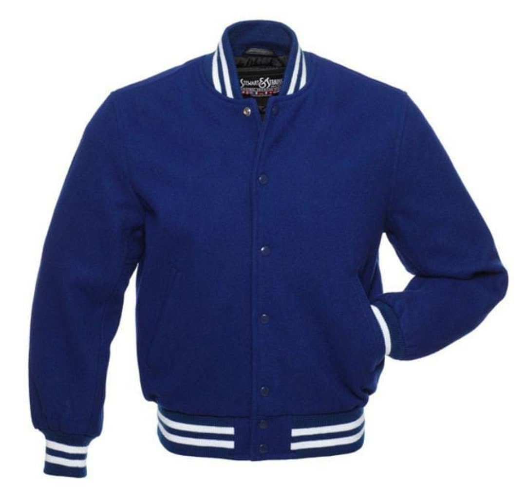 Royal Blue All Wool Varsity Jacket Letterman Retro Varsity - Etsy