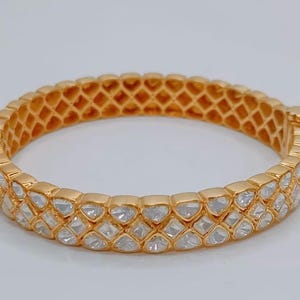Polki Kada in sterling Silver