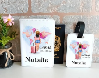 Personalised Passport Covers and matching Luggage Tag