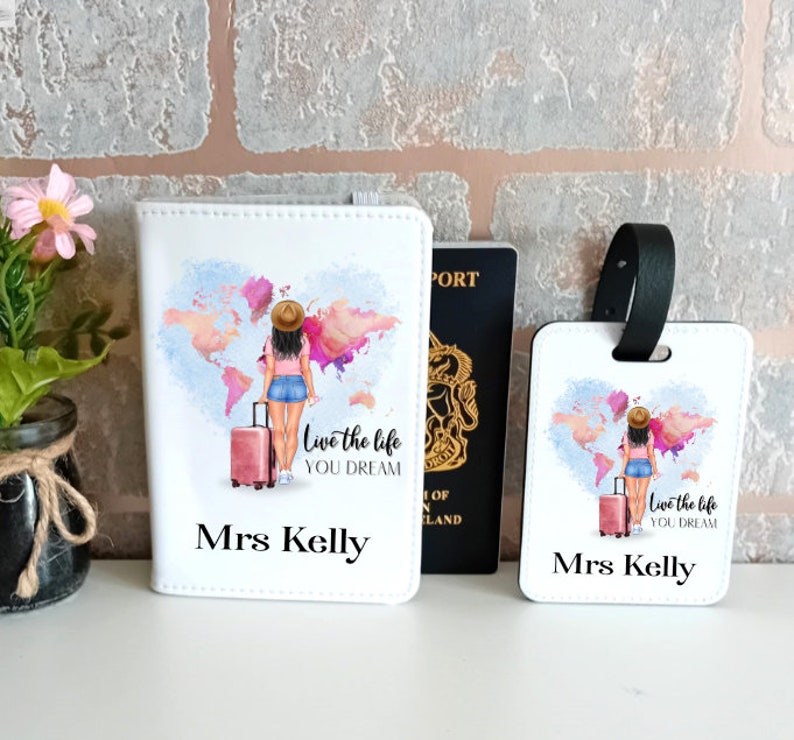 Personalised Passport Covers and matching Luggage Tag image 3