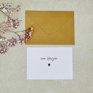 Geschenkkarte von Herzen, Dankeschönkarte, Karte als Dankeschön, Papeterie, Dankeskarte, Geschenke zum Abschied, Geburtstagsgeschenke