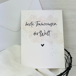 Karte für die Trauzeugin, beste Trauzeugin der Welt, Trauzeuginnengeschenk, Danke Trauzeugin, Karte mit Umschlag, Geschenk für Trauzeugin