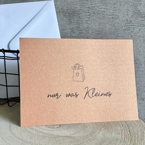 Karte RAHAB, Geschenkkarte, Weihnachtskarte, roségold metallic, Format A6, Umschlag wählbar, Gutscheinkarte
