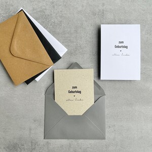 Geburtstagskarte, Geburtstagsgeschenk, nachhaltiges Geschenk, Karte mit Umschlag wählbar, Karte zum Geburtstag, schlichte Geburtstagskarte