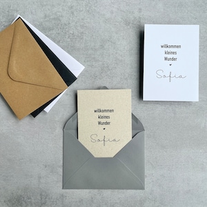 Karte zur Geburt, Geburtsgeschenk, nachhaltiges Geburtsgeschenk, Karte mit Umschlag wählbar, Karte zur Geburt, schlichte Karte zur Geburt