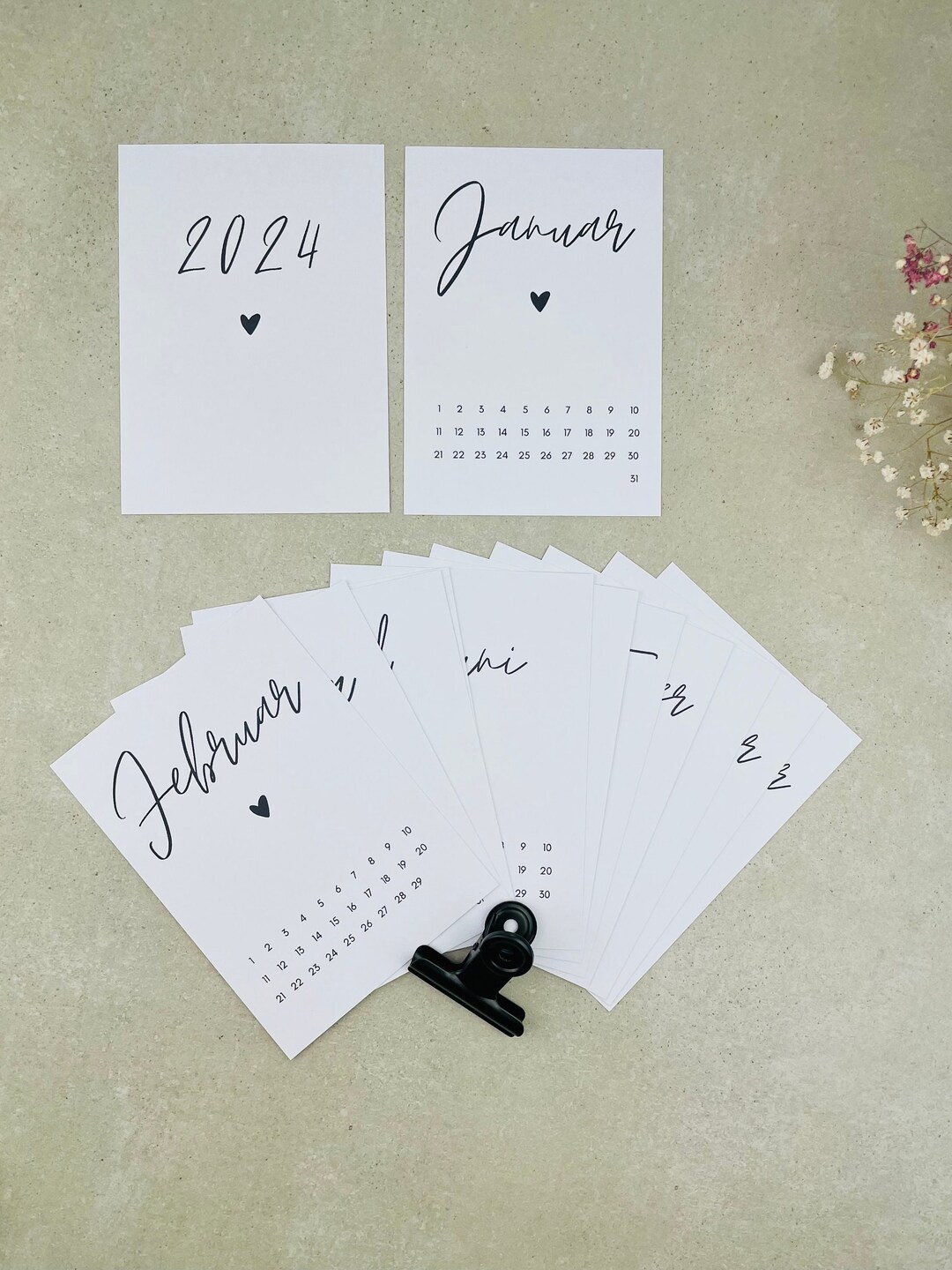 Kalenderkarten Kalender 2025 Tischkalender Kalender A6 - Etsy.de