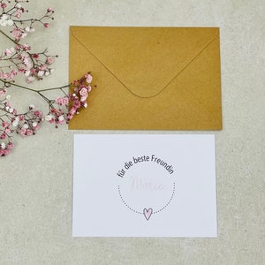 Geschenkkarte für die beste Freundin optional mit Kraftpapierumschlag personalisierbar