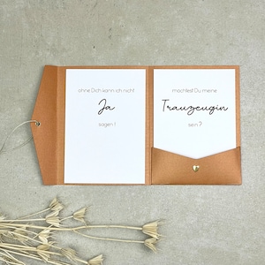 Trauzeugin fragen, Geschenk für die Trauzeugin, Karte für die Trauzeugin, Pocketfoldkarte, Trauzeuginnengeschenk Brautjungferngeschenk
