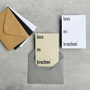 Karte Prüfung, Karte Geburtstag, lass es krachen, nachhaltiges Geschenk, Karte mit Umschlag wählbar, Karte zum Geburtstag, schlichte Karte