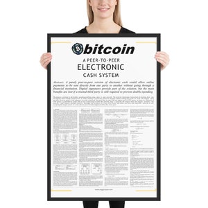 Poster encadré livre blanc Bitcoin