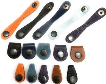 6 kabelorganisatörer i läder i olika storlekar/förvaring för kablar. Buntband. USB-kablar i blandade färger - Fri leverans i Storbritannien