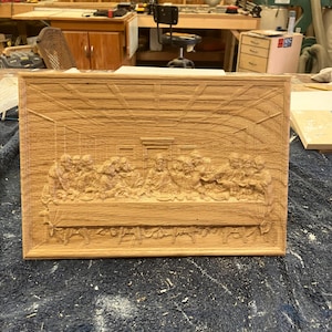 Last Supper Solid Wood Carving