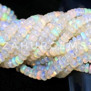 Ethiopian Opal Rondelle Beads: Natural Fire Opal for Jewelry Making
