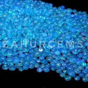 Ethiopian Opal Rondelle Beads: Paraiba Fire Opal, October Birthstone
