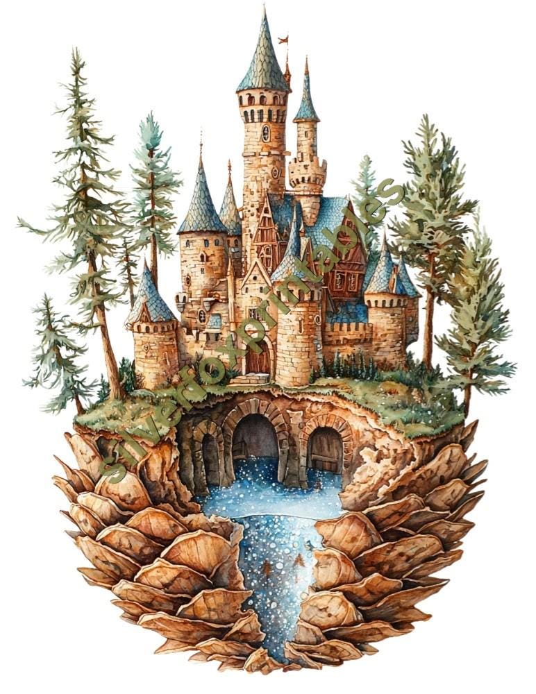 52 Pine Cone Houses Coloring Pages, Printable PDF Adults Kids Coloring Pages, Instant Download, 52 Pages