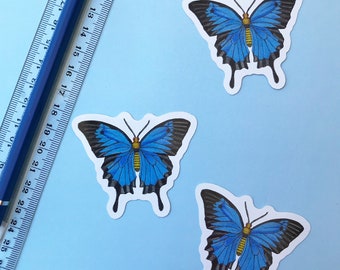 Blue Emperor Butterfly Sticker