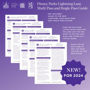 WDW Ride Guide - Lightning Lane Multi Pass and Single Pass : Magic Kingdom /Animal Kingdom/Epcot/Hollywood Studios, Instant Download PDF