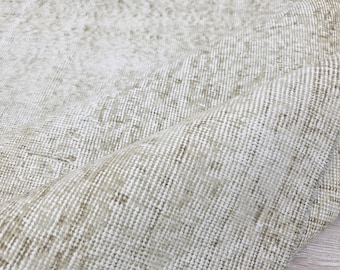 Large Neutral Vintage Turkish Rug – Distressed Beige Area Rug, Oversized Faded Carpet, Farmhouse Decor, Handmade Oushak Style 6.7x9.6