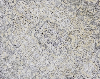 7x11 Large Distressed Green Vintage Turkish Rug – Oversized Faded Floral Area Rug – Handwoven Antique-Style Boho Carpet 6.5 x 11 ft