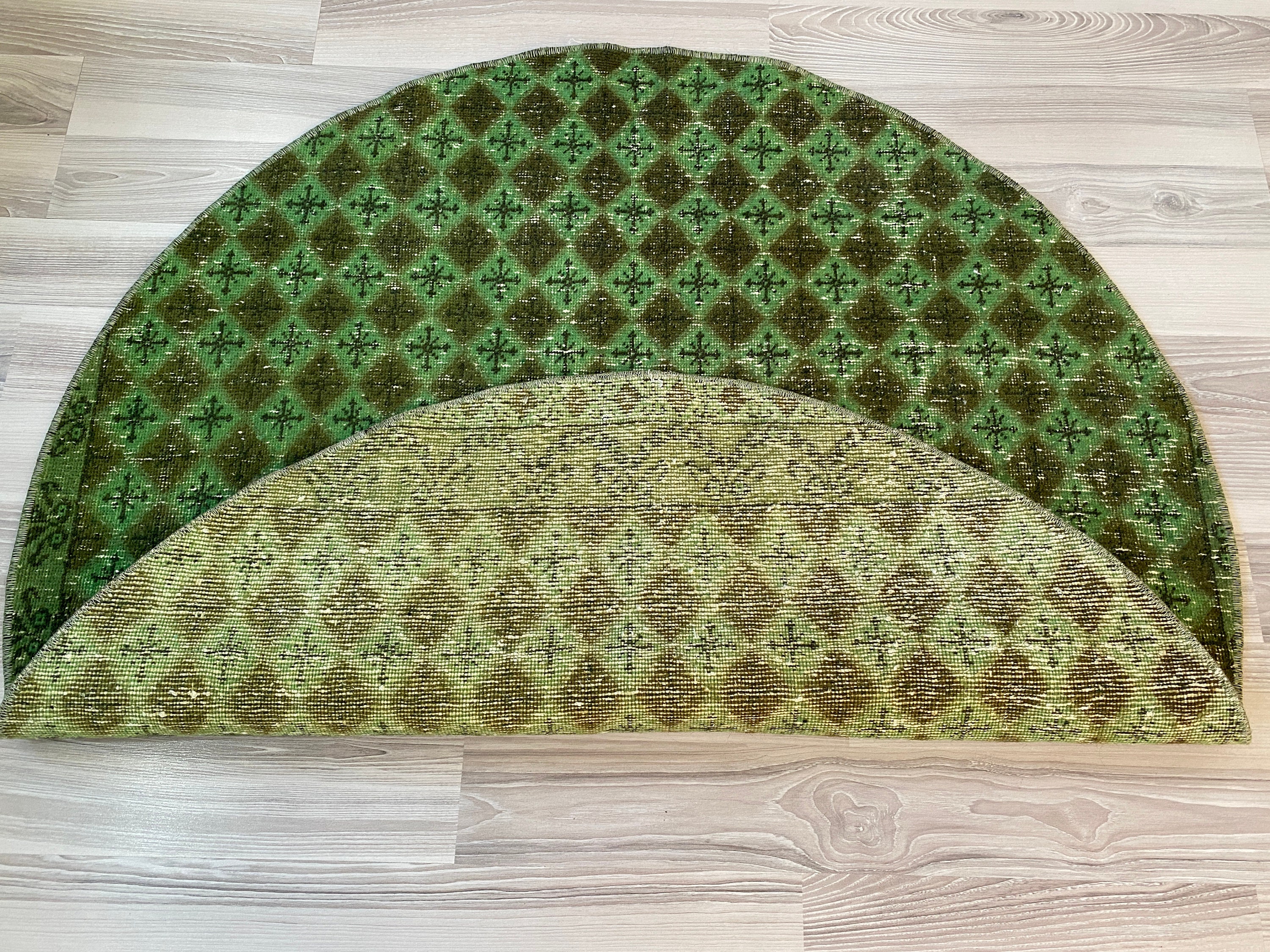 Round Rug, Neutral Rug, Small Rug, Doormat Rug, Vintage Area Rug, Hand