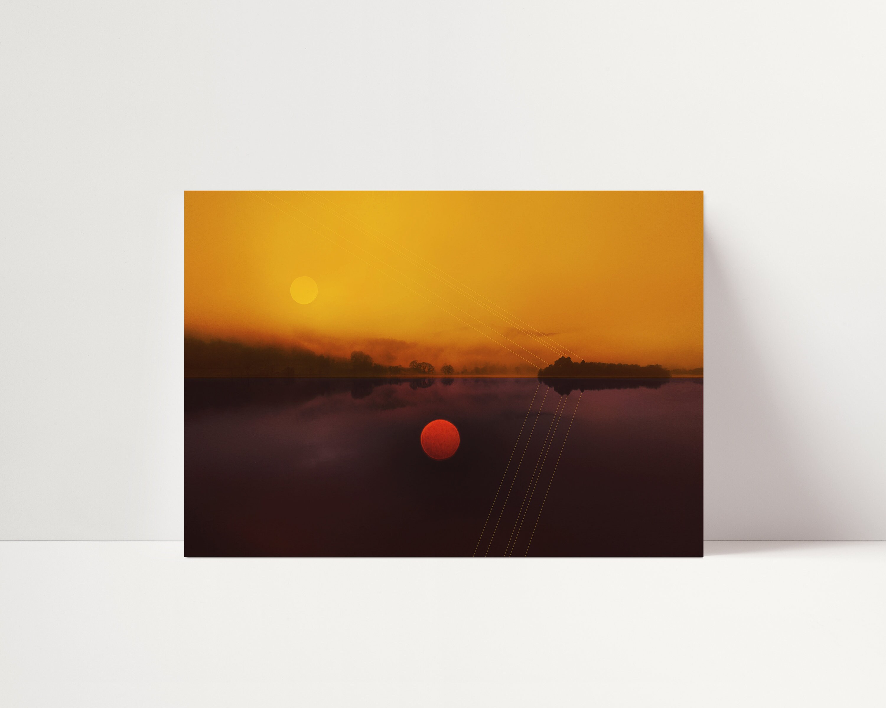 Deux Lunes/Impression Giclée de Haute Qualité.