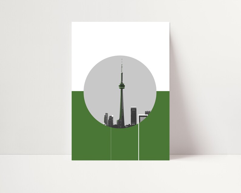 Toronto downtown , CN tower in Canada Photography and graphic design wall art, giclee print