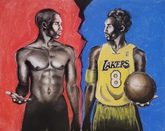 Kobe Bryant limited edition color prints on matted paper and stretched canvas (FREE shipping)