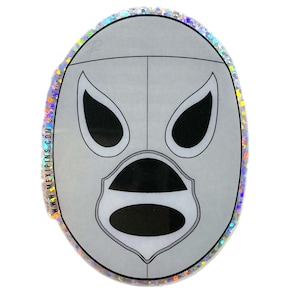 El Santo Mask 3&quot; Holographic Sticker, Mucha Lucha, El Santo Luchador, Mexican