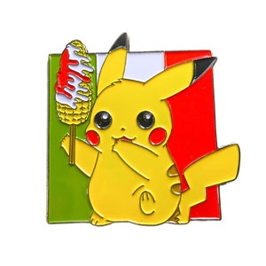 El Pika Pika Con Su Elote Pin, Gift, Poke
