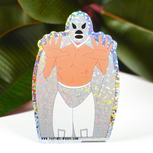 El Santo 3&quot; Holographic Sticker, ,Mucha Lucha, El Santo Luchador, Mexican