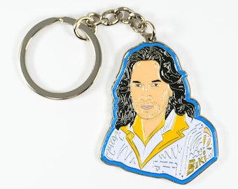 El Marco Parody Enamel Keychain, Latino Love, Blue (El Buki)