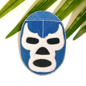 Blue Demon Iron on Patch, Luchador, Gift, Mucha Lucha
