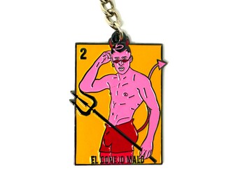 BB Conejito Diablito Loteria Parody Nalgas Keychain, Car Keychain, Gift, Latino