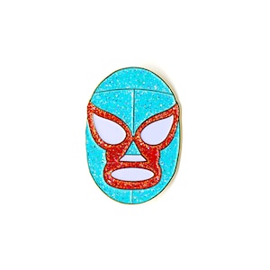 El Mucha Lucha Nacho Libre Enamel Pin, Enamel Pins, Mexico, POC, Love, gift