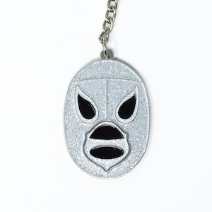 El Santo, Mexican Macho Luchador Libre Keychain, Mucha Lucha, Inspired