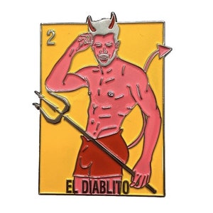 El Diablito Enamel Pin, Parody, Loteria Inspired Pins
